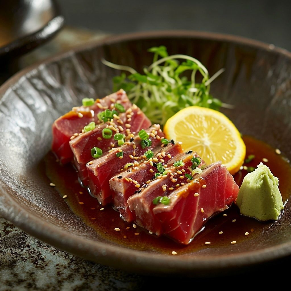 Frische Sashimi-Auswahl von oben